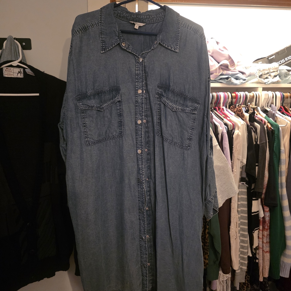Reitmans Blue Denim Shirt Dress
